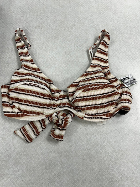 Swimsuit Top By Clothes Mentor In Brown & White, Size:Xxl
