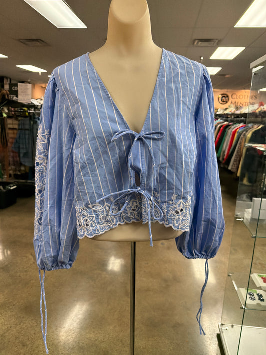 Top Ls By Future Collective In Blue & White, Size:M