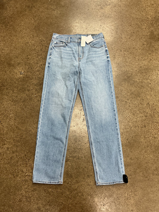Jeans Straight By American Eagle In Blue Denim, Size:4