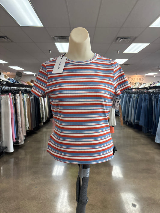 Top Ss By Clothes Mentor In Blue Red & White, Size:M