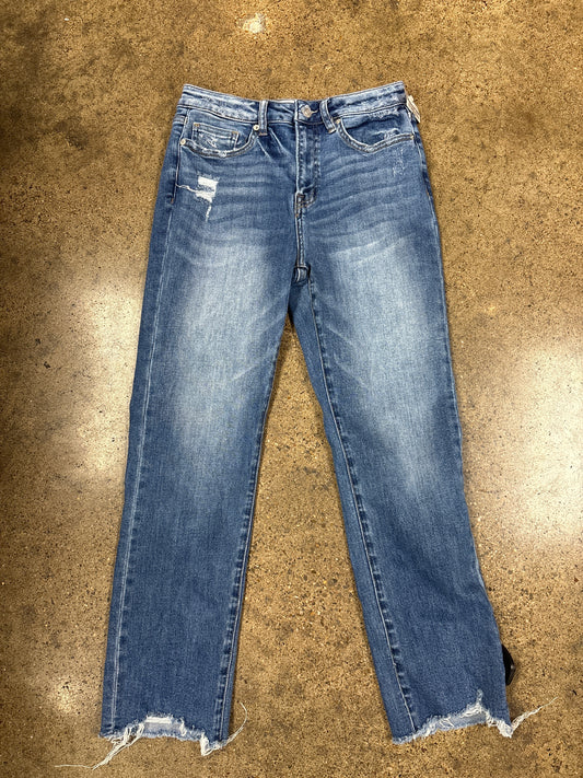 Jeans Straight By Clothes Mentor In Blue Denim, Size:4