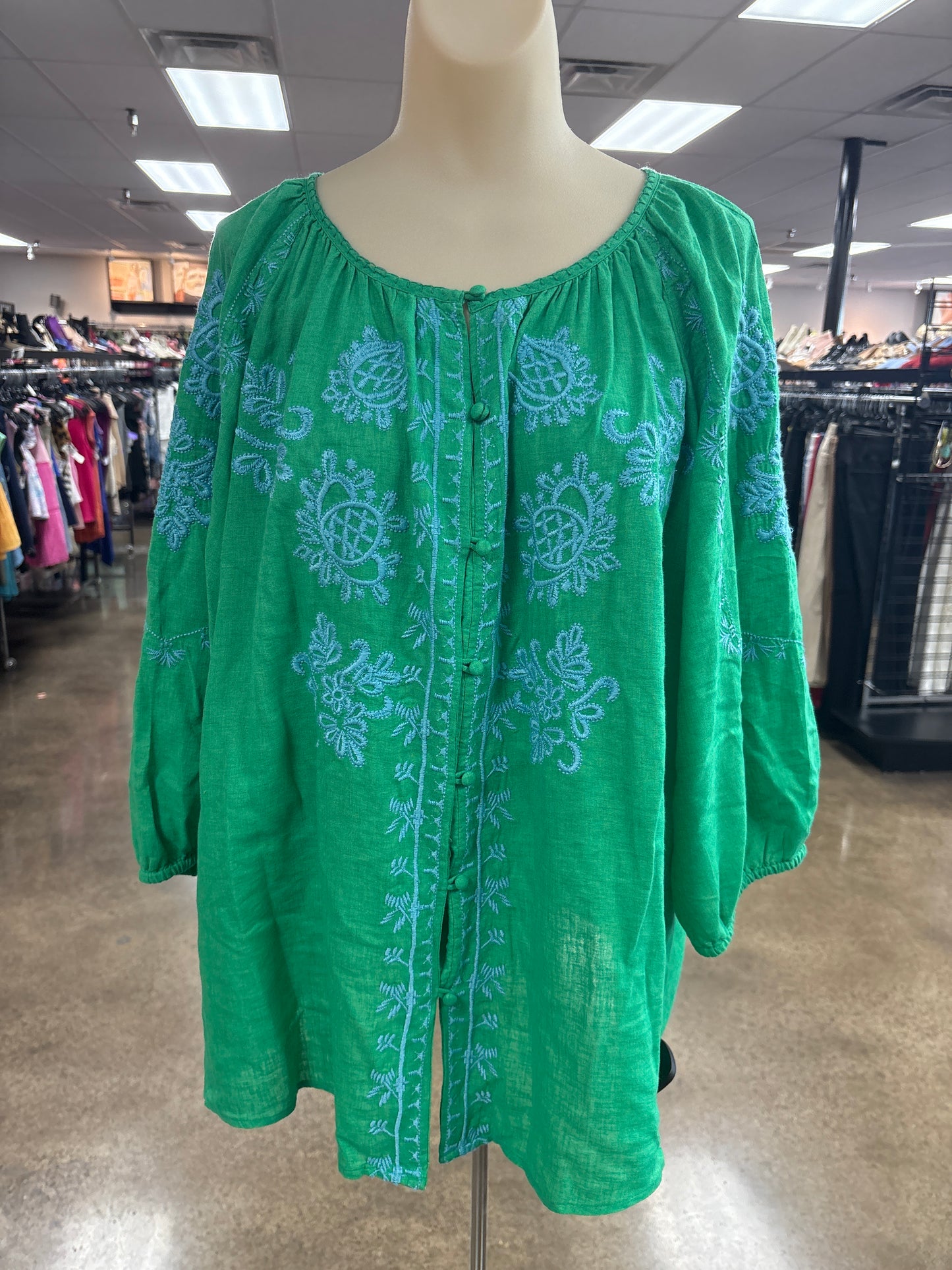 Top Ls By J. Jill In Blue & Green, Size:Xl