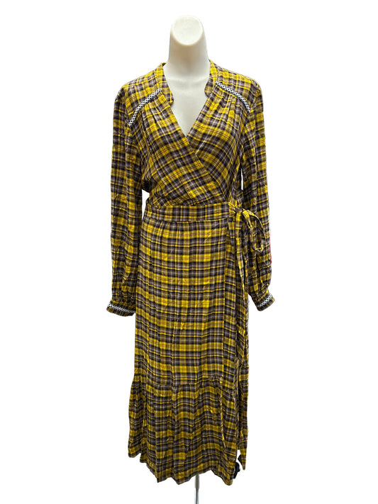 Dress Casual Maxi By Anthropologie In Plaid Pattern, Size:L