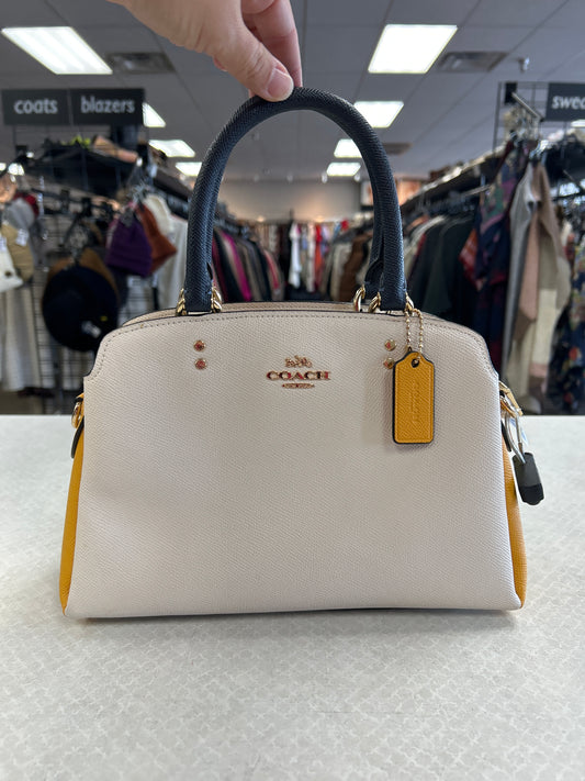 Crossbody Designer By Coach In Cream, Size:Medium