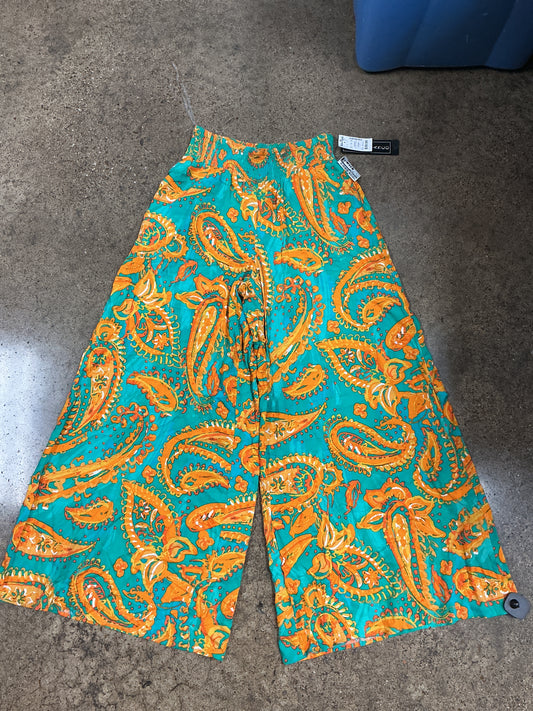 Pants Wide Leg By Coco Bianco In Green & Orange, Size:M