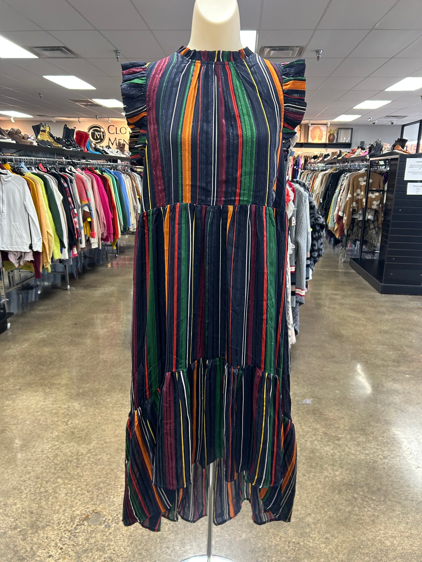 Dress Casual Maxi By Karlie In Striped Pattern, Size:M