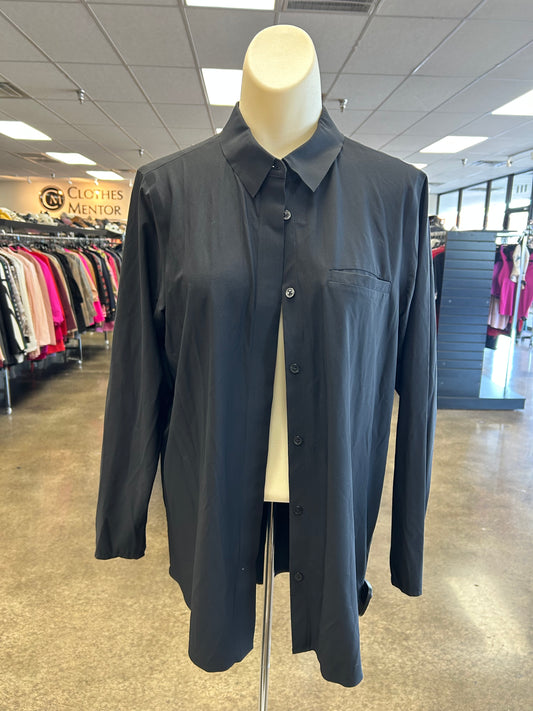 Athletic Top Ls Collar By Athleta In Black, Size:S