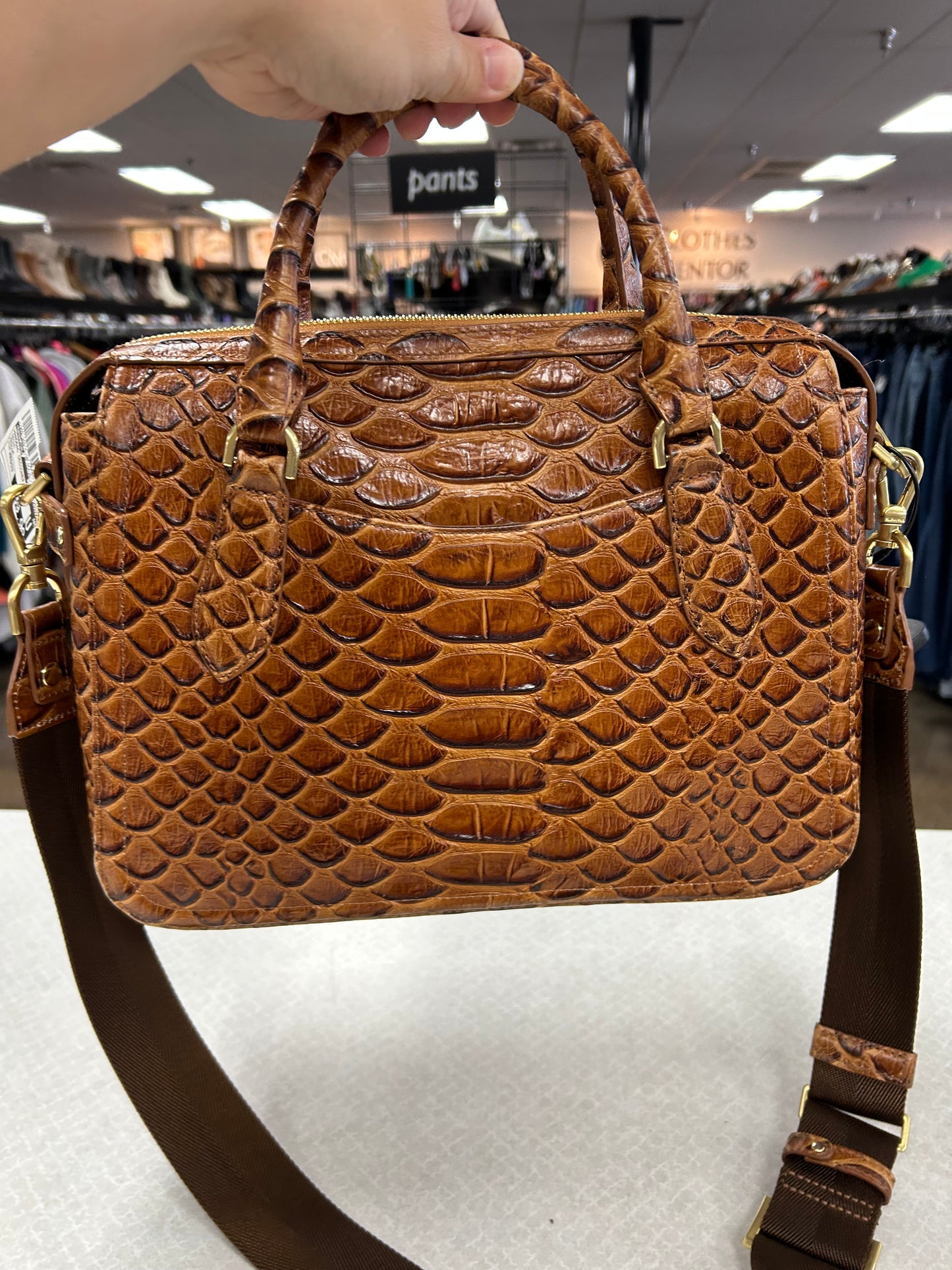 Handbag Designer By Brahmin In Brown, Size:Medium