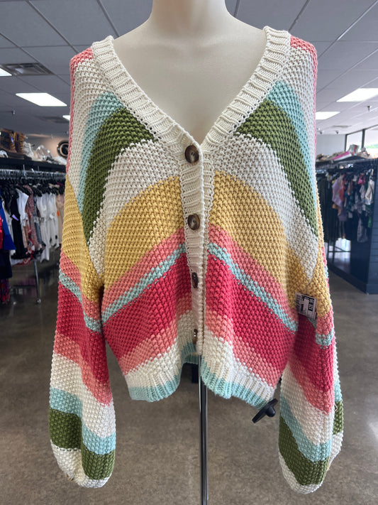 Cardigan By Mumu In Rainbow Print, Size:S