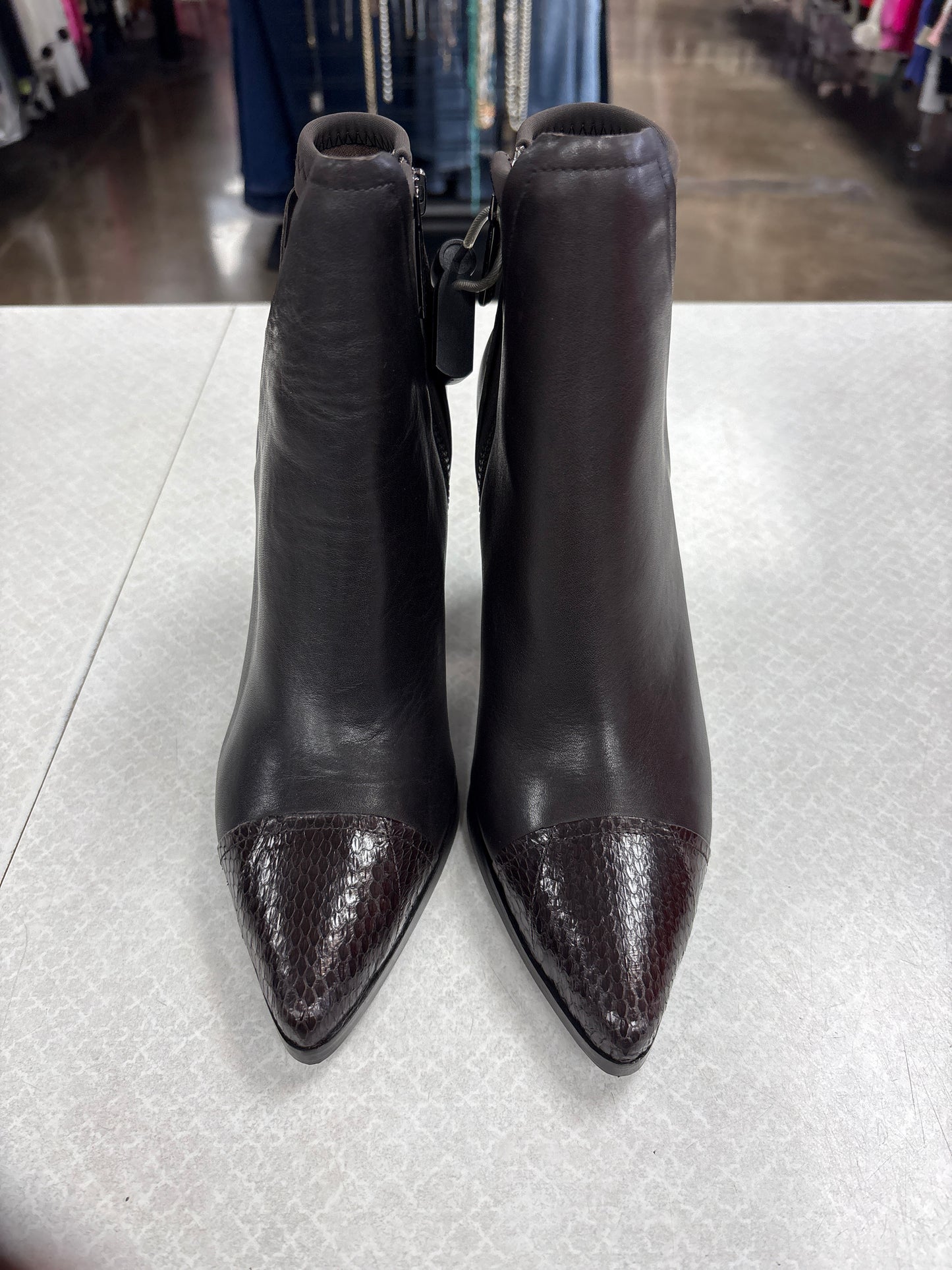 Boots Ankle Heels By Donald Pliner In Brown, Size:7.5