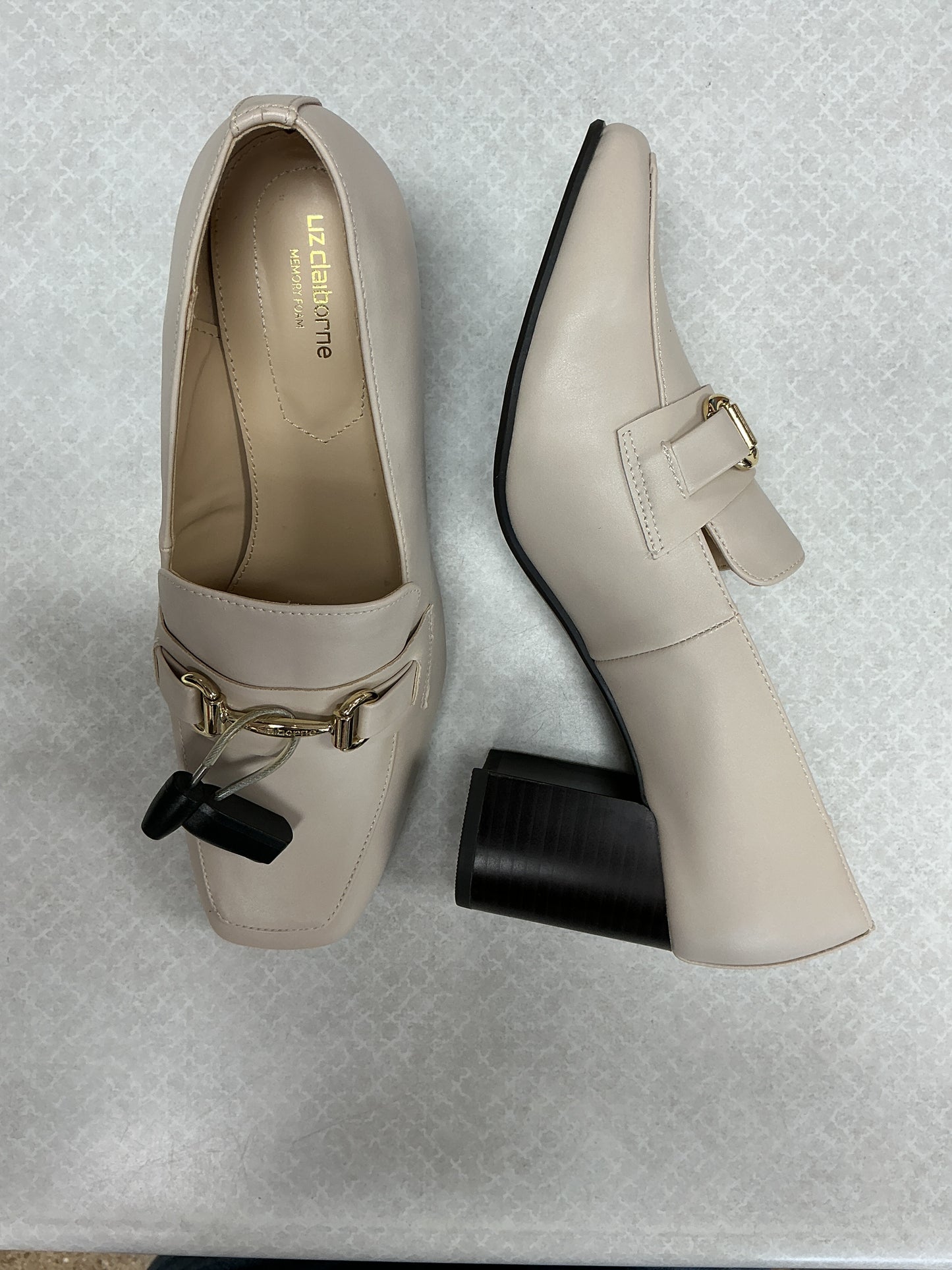 Shoes Heels Block By Liz Claiborne In Cream, Size:9