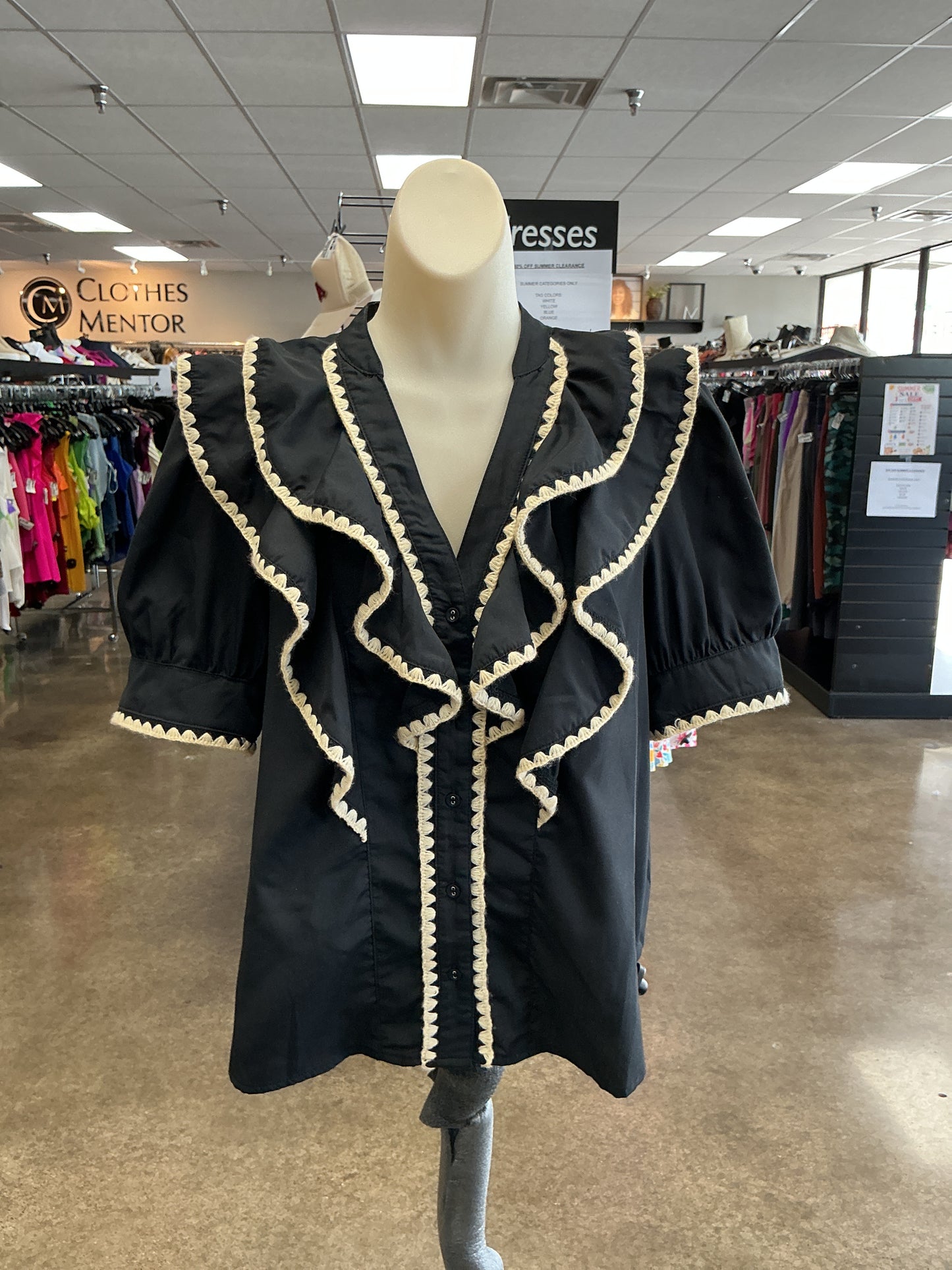 Top Ss By Entro In Black & Cream, Size:L