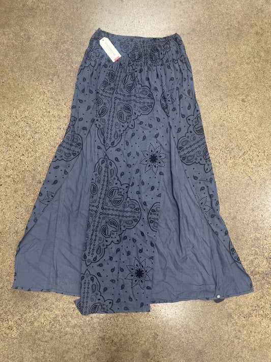 Skirt Maxi By Earthbound In Black & Blue, Size:M