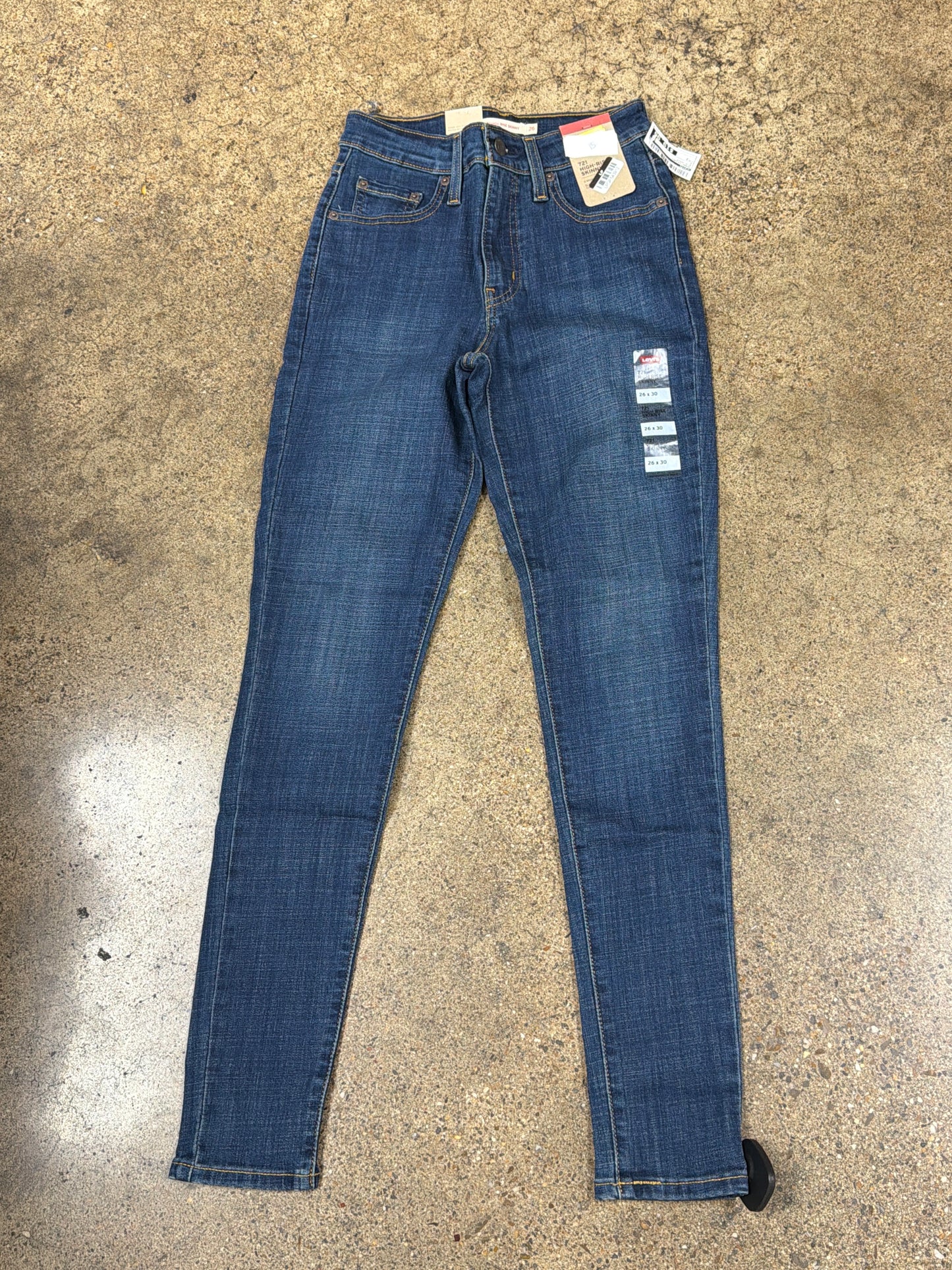 Jeans Skinny By Levis In Blue Denim, Size:2