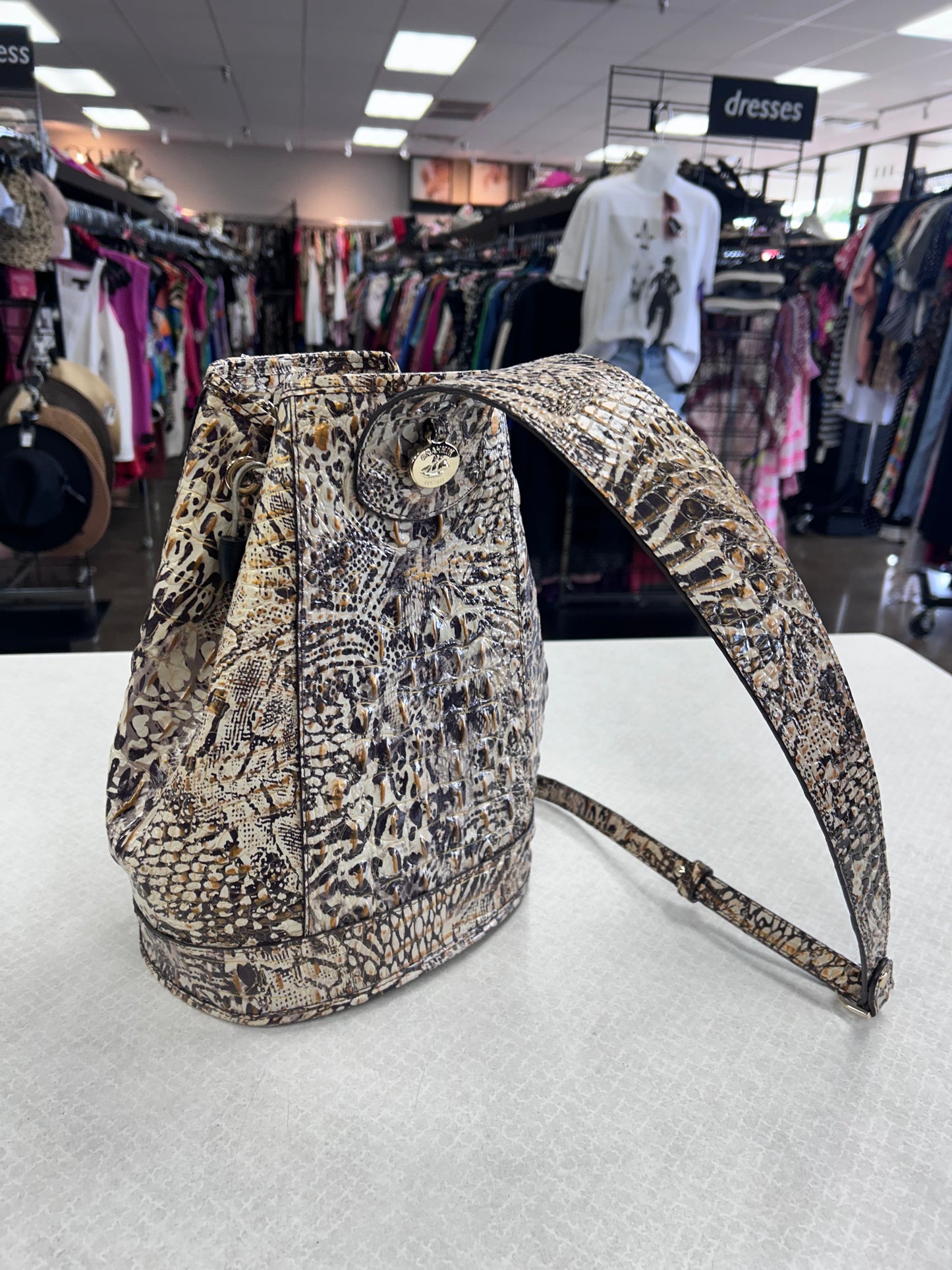 Backpack Designer By Brahmin In Animal Print, Size:Medium