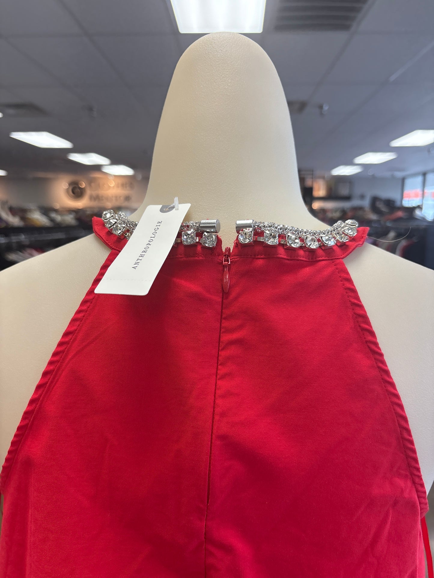 Top Sleeveless By Maeve In Red & Silver, Size:S