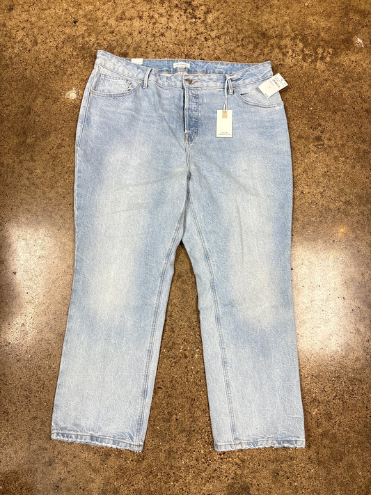 Jeans Straight By Good American In Blue Denim, Size:16