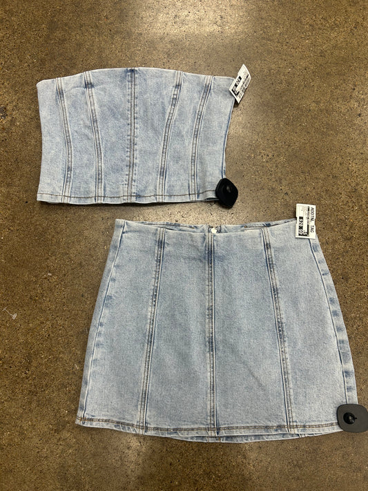 Skirt Set 2Pc By Clothes Mentor In Blue Denim, Size:S