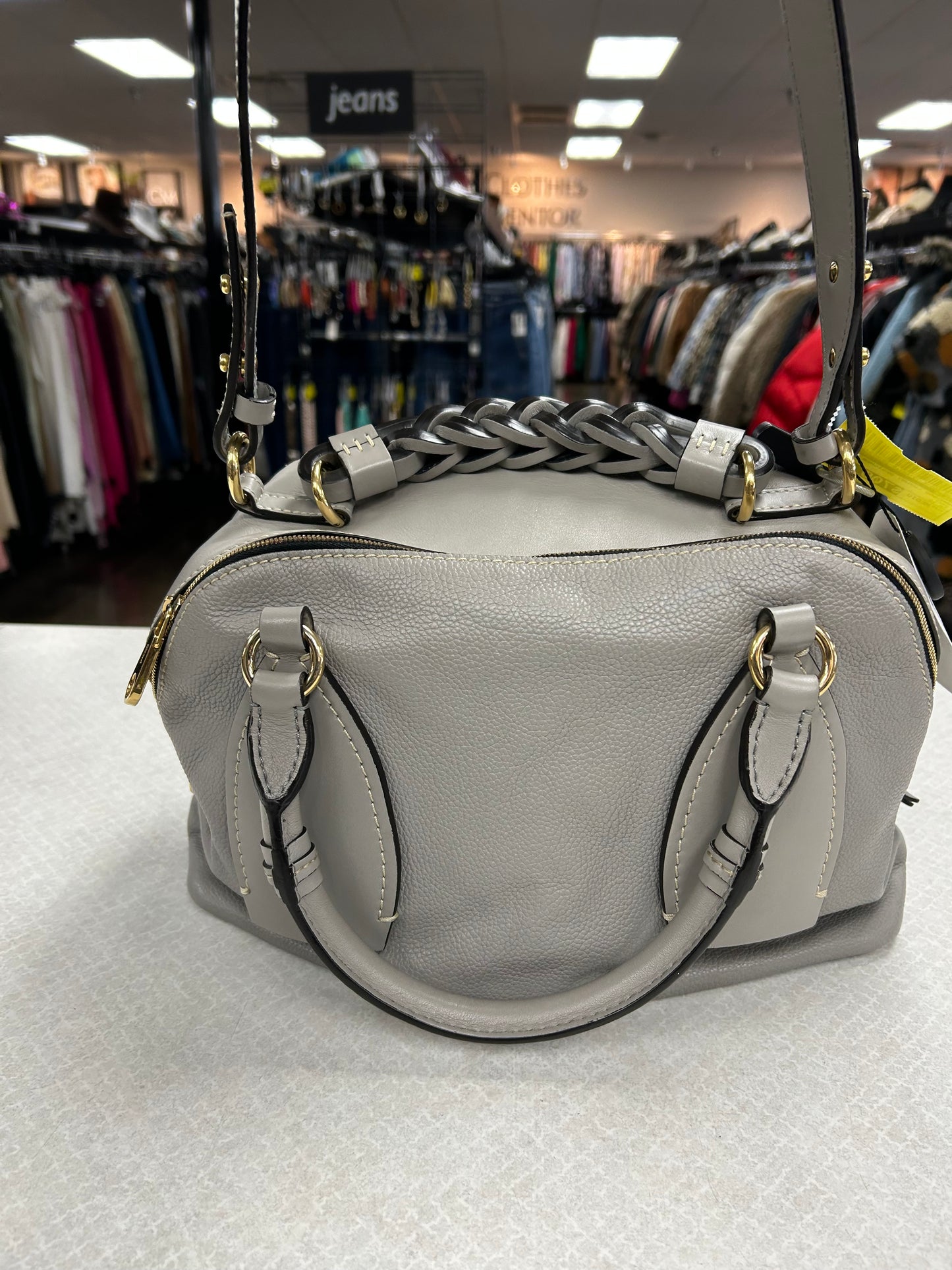 Handbag Luxury Designer By Chloe In Grey, Size:Medium