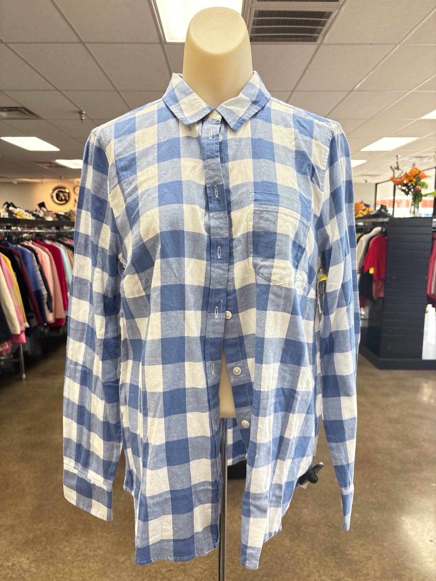 Top Ls By J. Crew In Blue & White, Size:M