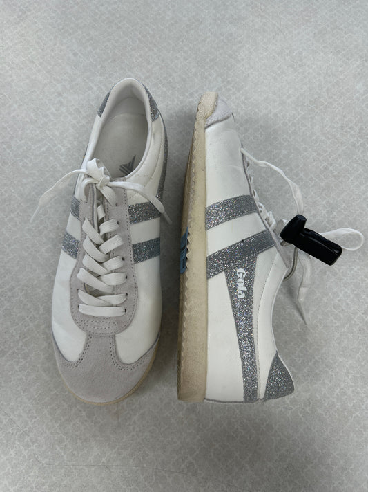 Shoes Sneakers By Gola In Silver & White, Size:7