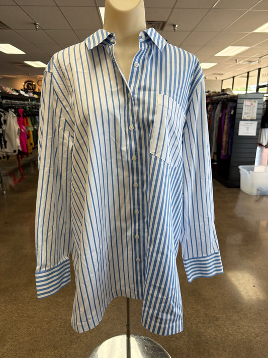 Top Ls By Chicos In Blue & White, Size:1X