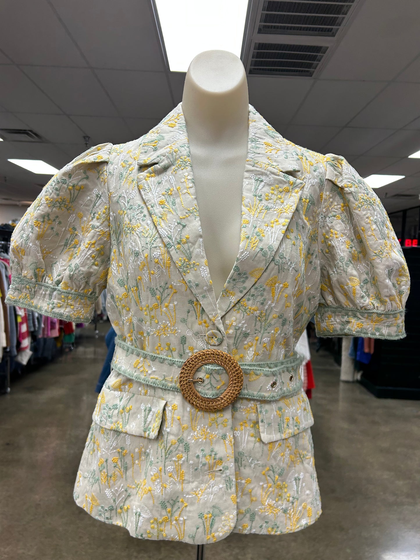 Blazer By English Factory In Tan & Yellow, Size:M