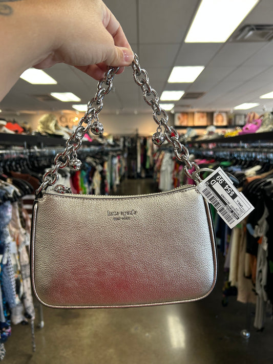 Crossbody Designer By Kate Spade In Silver, Size:Small