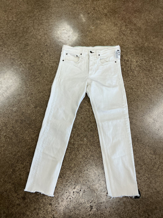 Jeans Straight By Rag And Bone In White Denim, Size:10