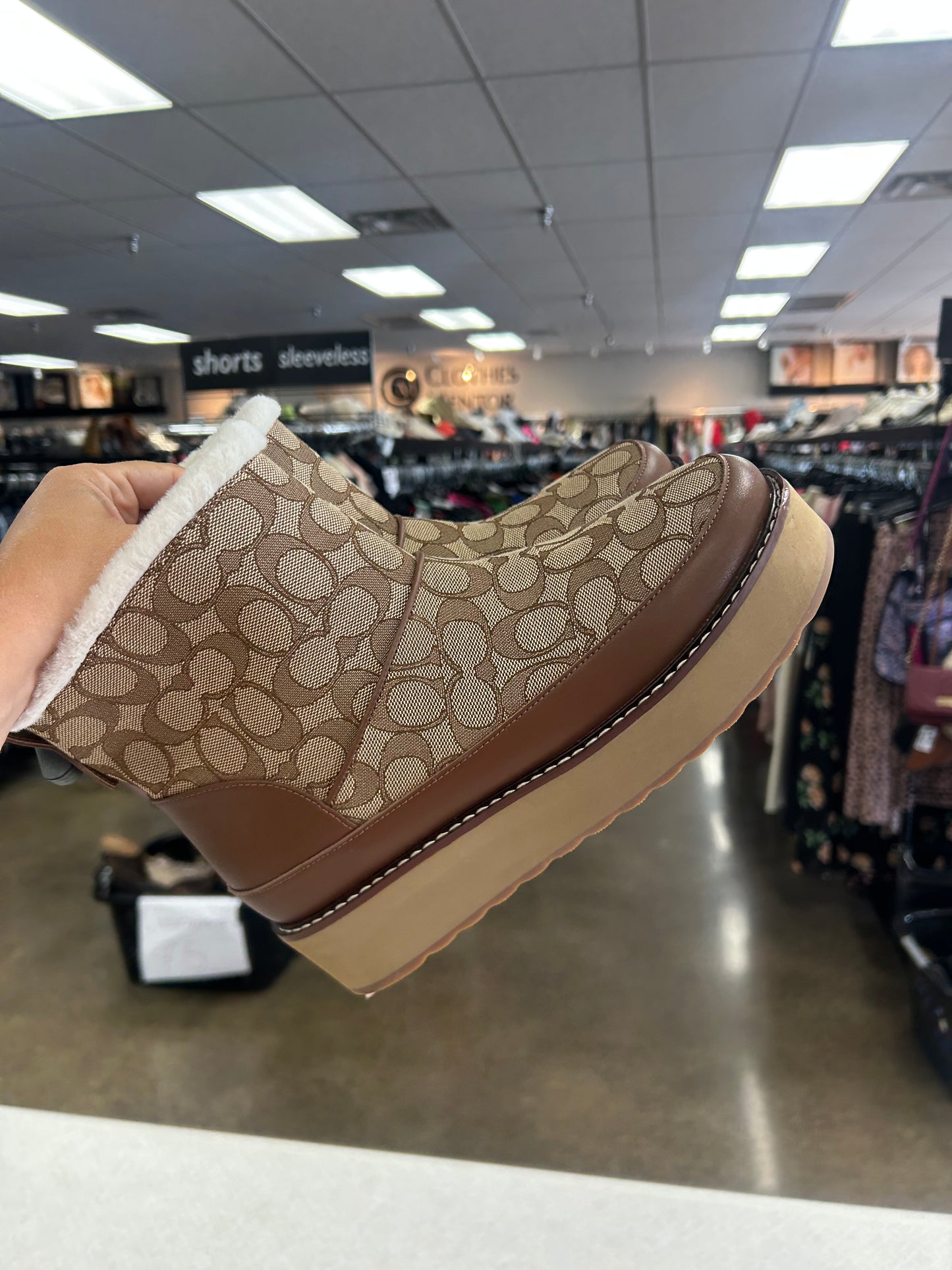 Boots Designer By Coach In Brown, Size: 9