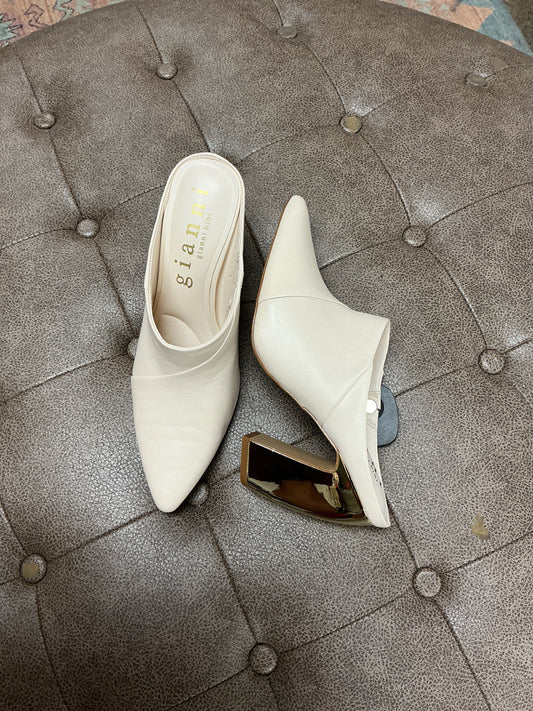 Shoes Heels Block By Gianni Bini In Cream, Size:7.5