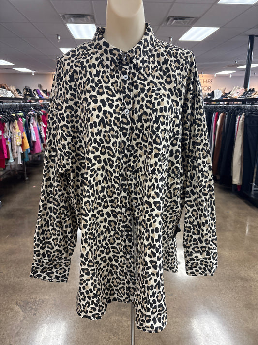 Top Ls By Maeve In Animal Print, Size:Xl