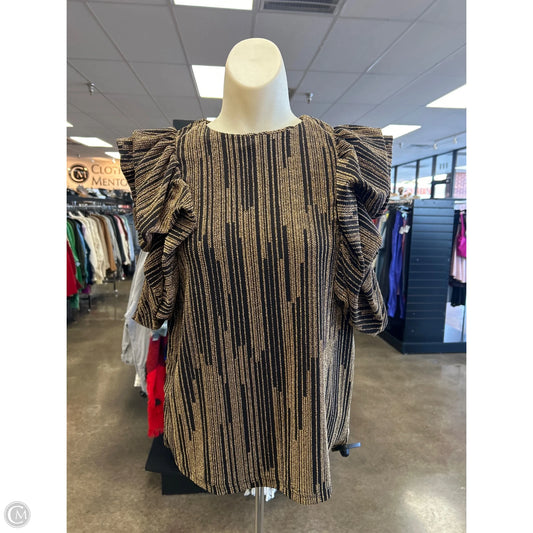 Top Short Sleeve By Thml In Black & Gold, Size: Xs