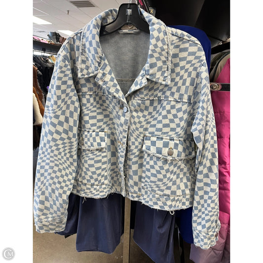Jacket Denim By Ee Some In Checkered Pattern, Size: L