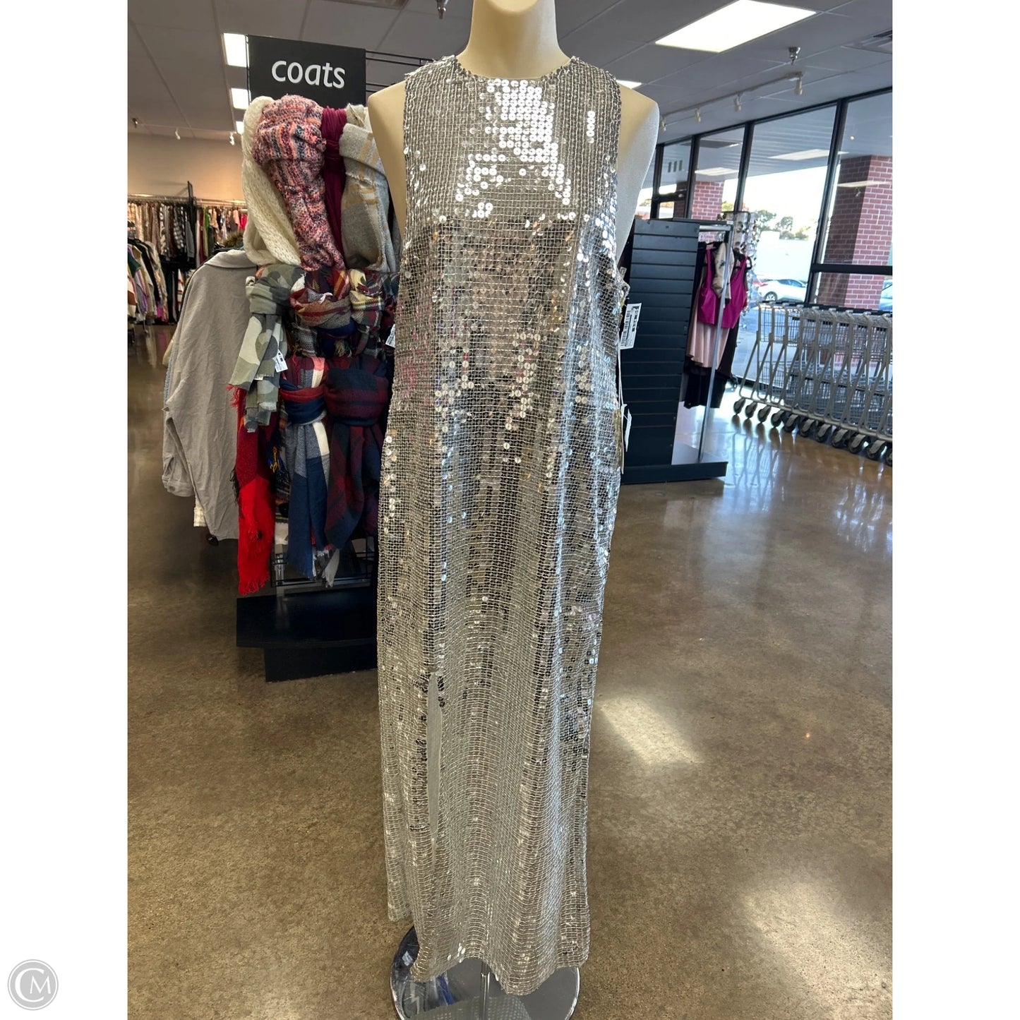 Dress Party Long By Mumu In Silver, Size: L