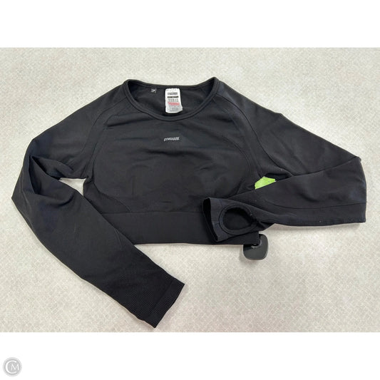 Athletic Top Long Sleeve Crewneck By Gym Shark In Black, Size: S