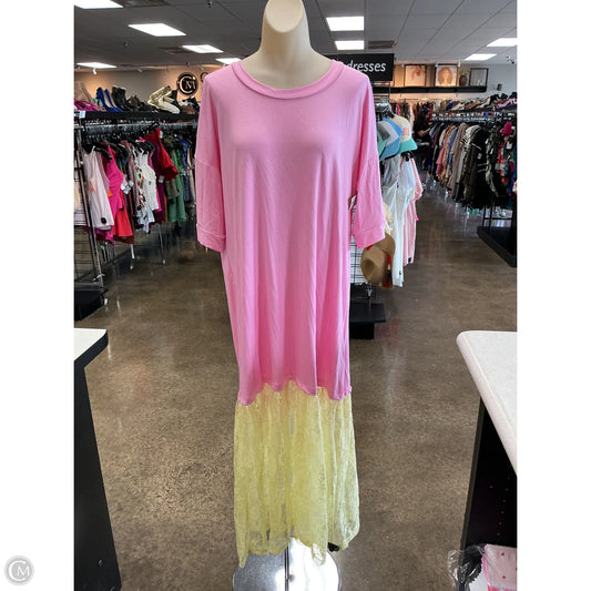 Dress Casual Maxi By Clothes Mentor In Pink & Yellow, Size: S