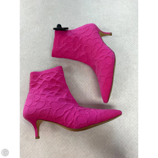 Boots Designer By Coach In Pink, Size: 8