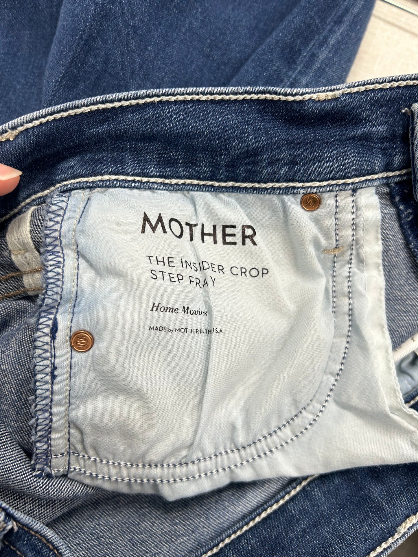 Jeans Cropped By Mother In Blue Denim, Size: 6