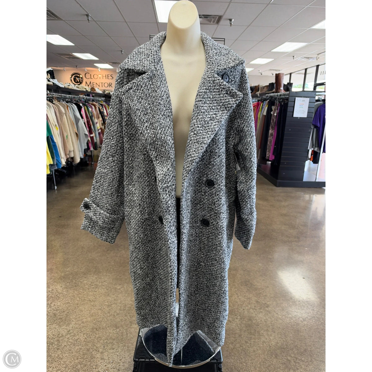 Coat Peacoat By Universal Thread In Grey, Size: M