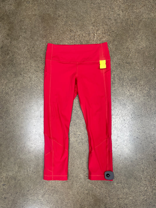 Athletic Leggings Capris By Lululemon In Red, Size: 8