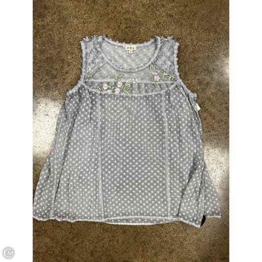Top Sleeveless By Pol In Grey, Size: S