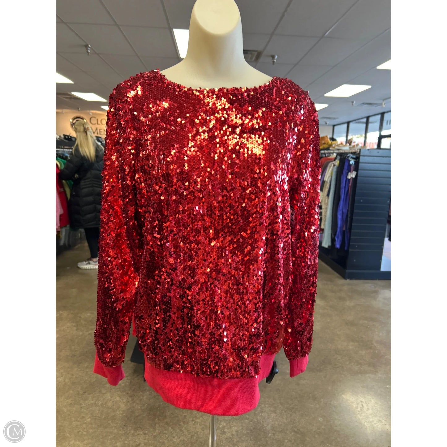 Top Long Sleeve By Clothes Mentor In Red, Size: S