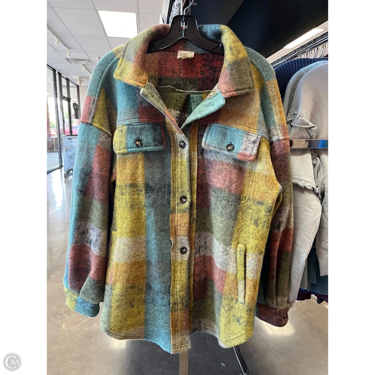 Jacket Shirt By Bibi In Multi-colored, Size: S
