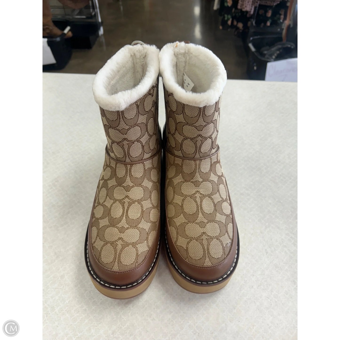 Boots Designer By Coach In Brown, Size: 9