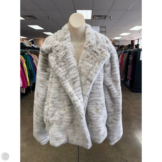 Jacket Faux Fur & Sherpa By Sage In Grey, Size: M