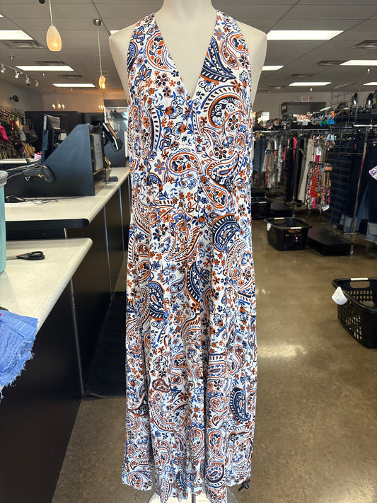Dress Casual Maxi By Vince Camuto In Blue & Orange, Size:Xl