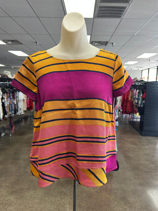 Top Ss By Maeve In Pink & Yellow, Size:Xs