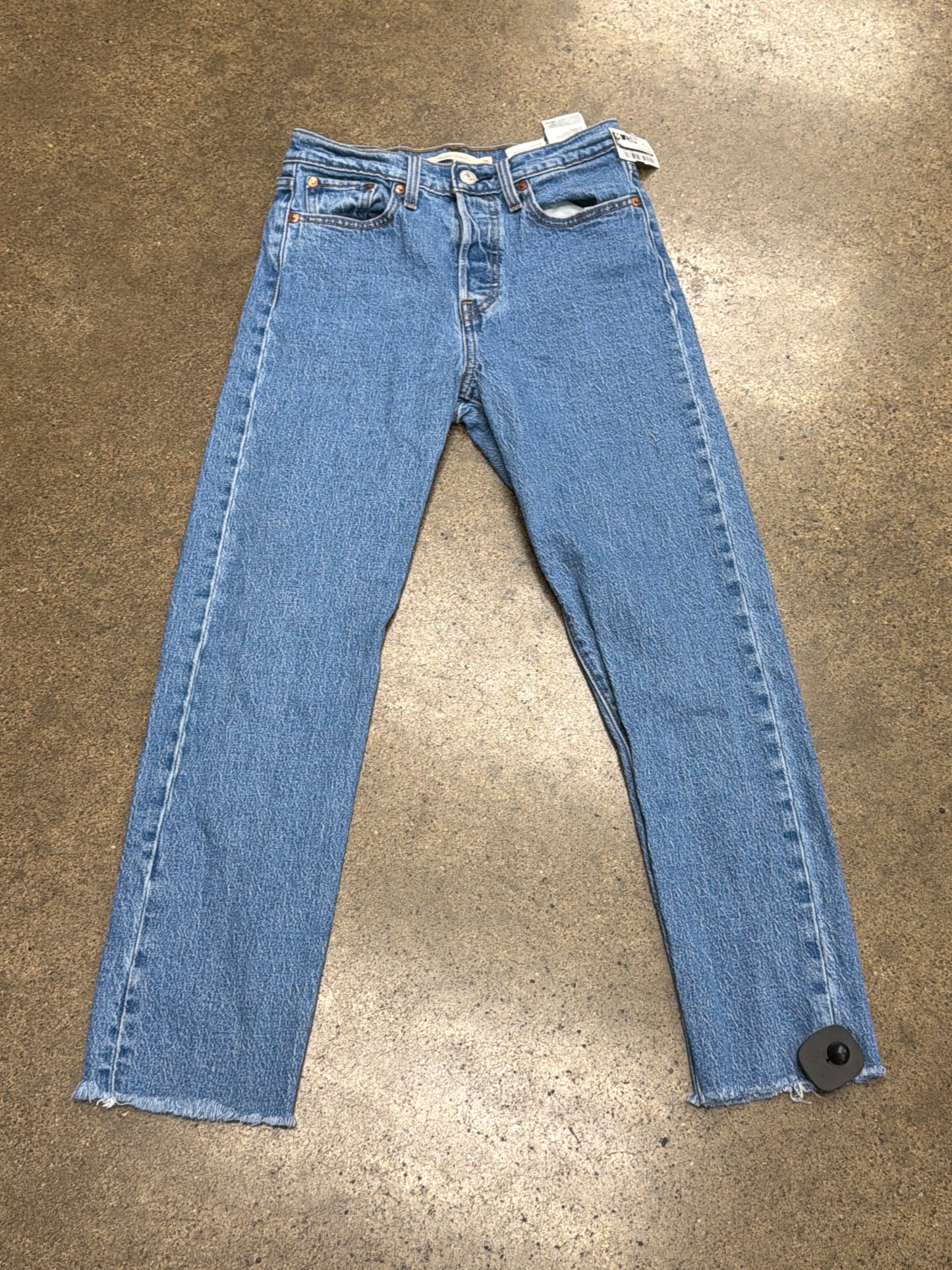 Jeans Straight By Levis In Blue Denim, Size:26