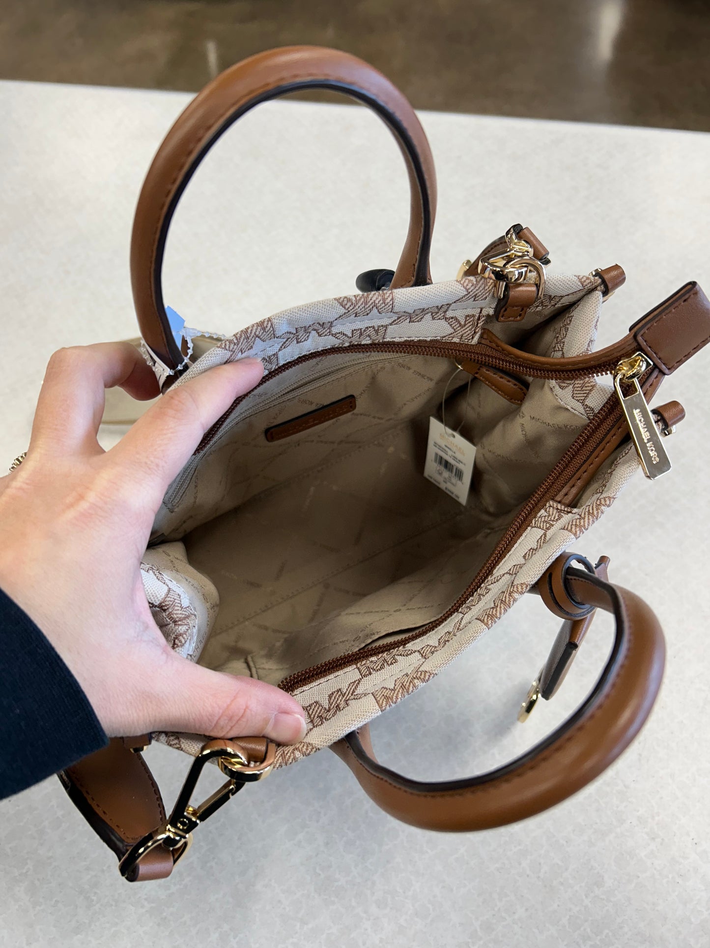 Handbag Designer By Michael Kors In Brown, Size:Small